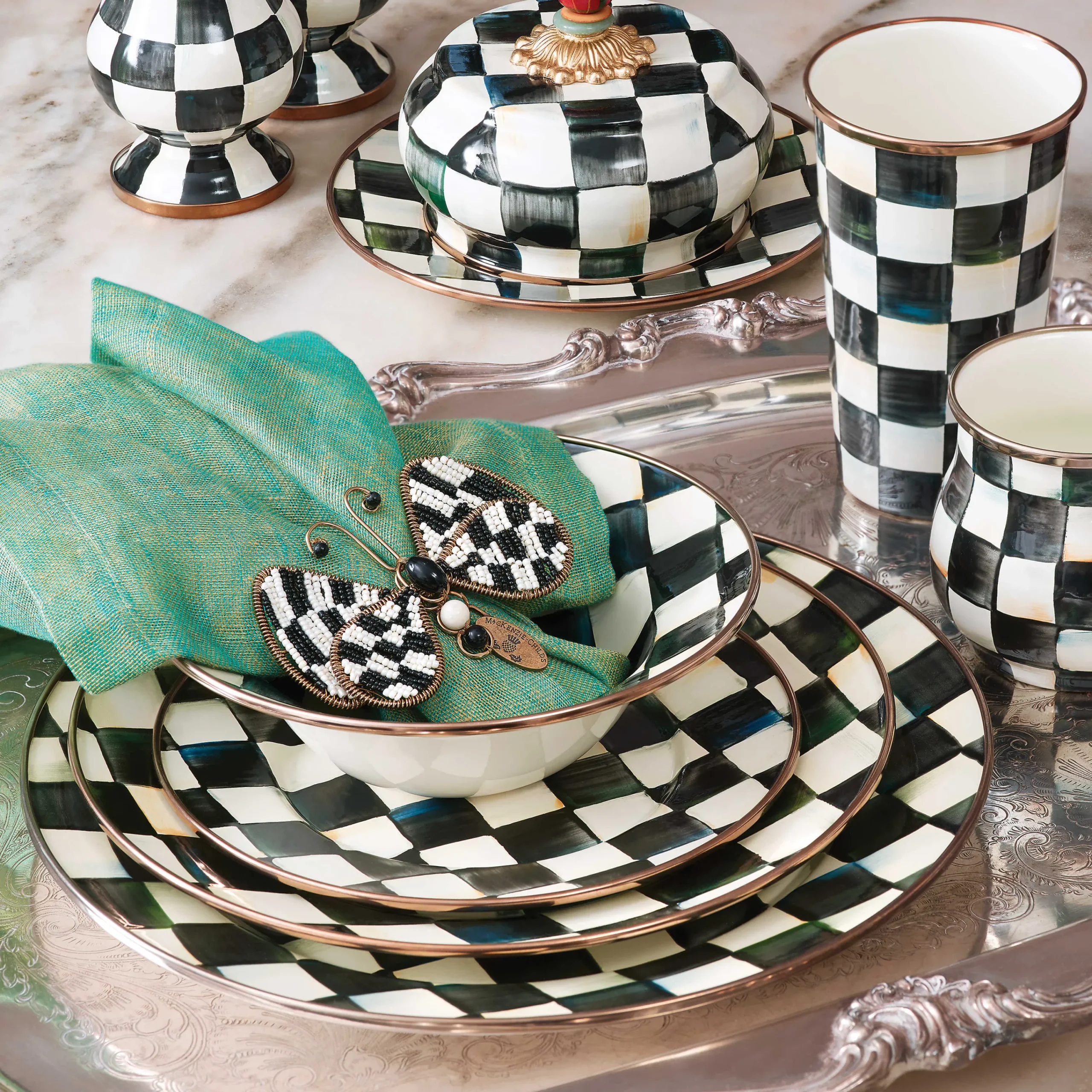 MacKenzie-Childs Courtly Check Charger/Plate| Dinnerware & Flatware