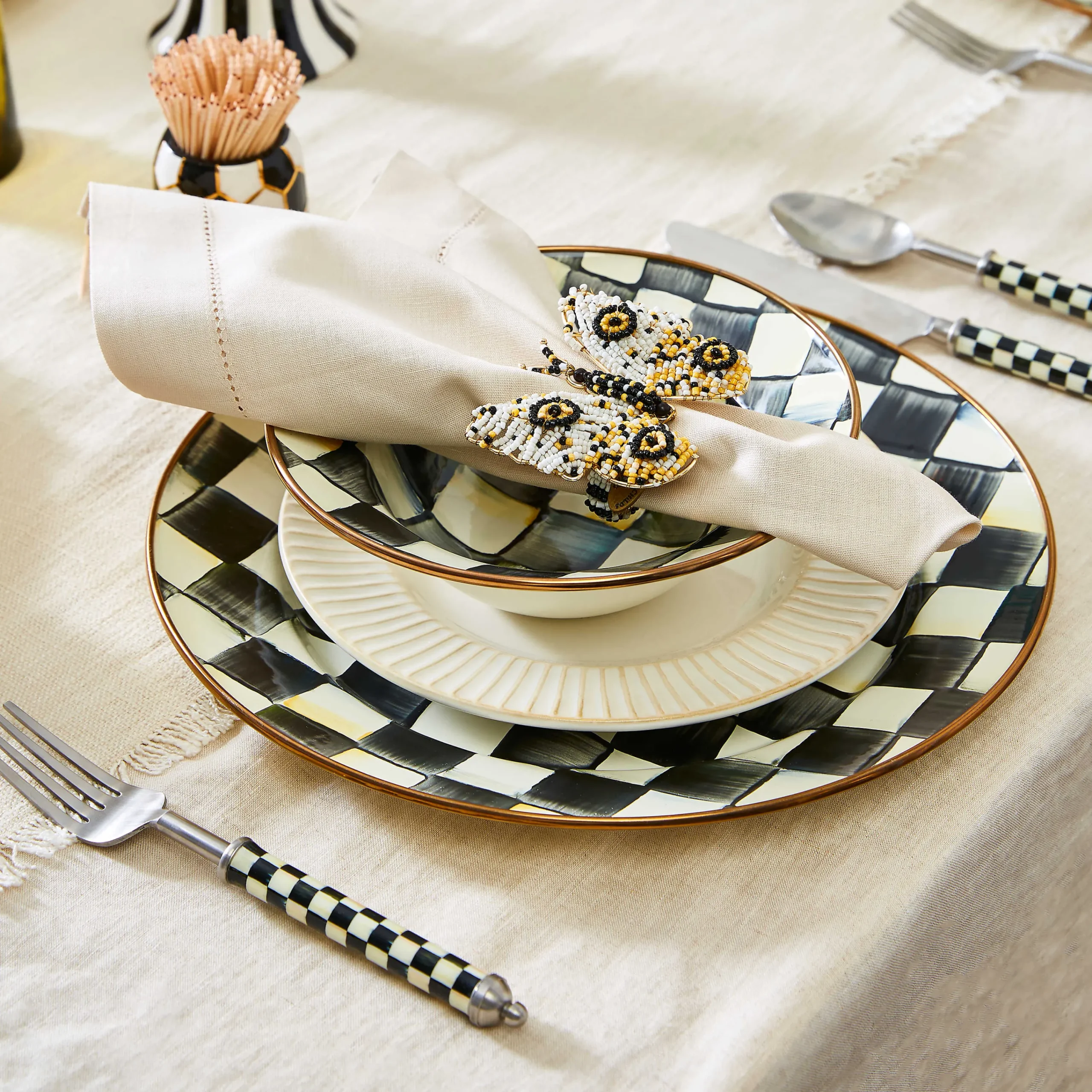 MacKenzie-Childs Courtly Check Charger/Plate| Dinnerware & Flatware