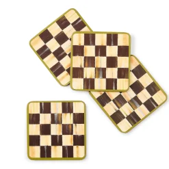MacKenzie-Childs Courtly Check Cork Back Coasters, Set of 4| Table Accessories|Kitchen & Table Linens