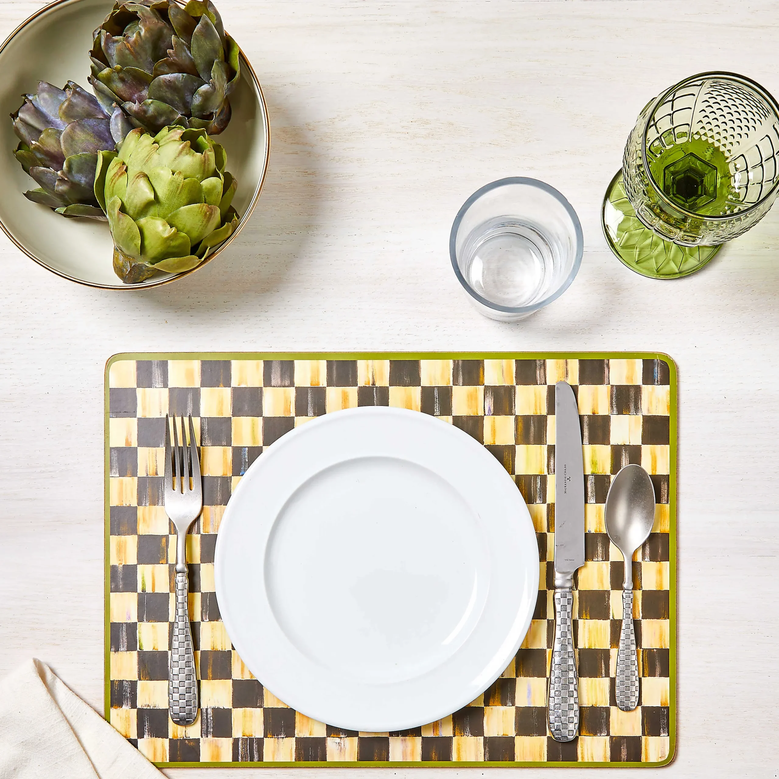 MacKenzie-Childs Courtly Check Cork Back Placemats, Set of 4| Table Accessories|Kitchen & Table Linens