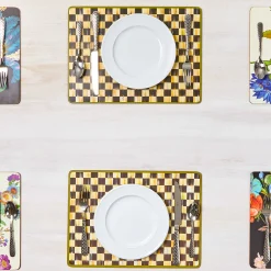 MacKenzie-Childs Courtly Check Cork Back Placemats, Set of 4| Table Accessories|Kitchen & Table Linens