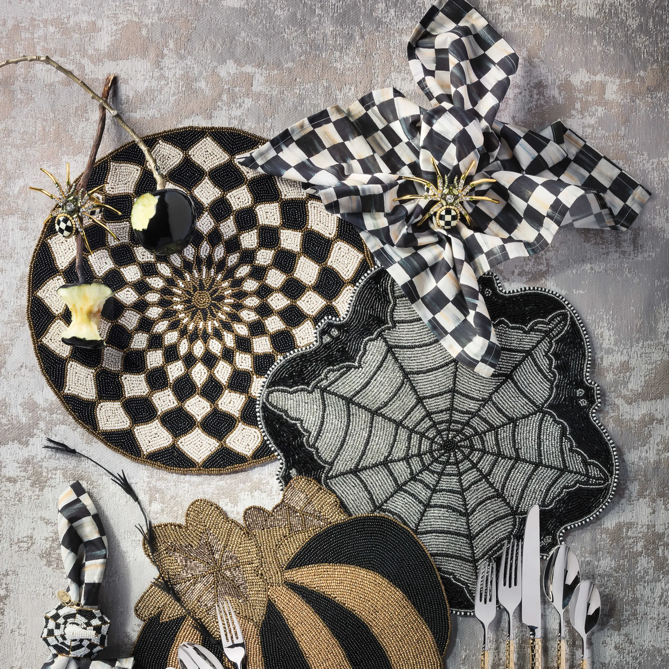 MacKenzie-Childs Courtly Check Cotton Napkin| Fall Entertaining|Kitchen & Table Linens