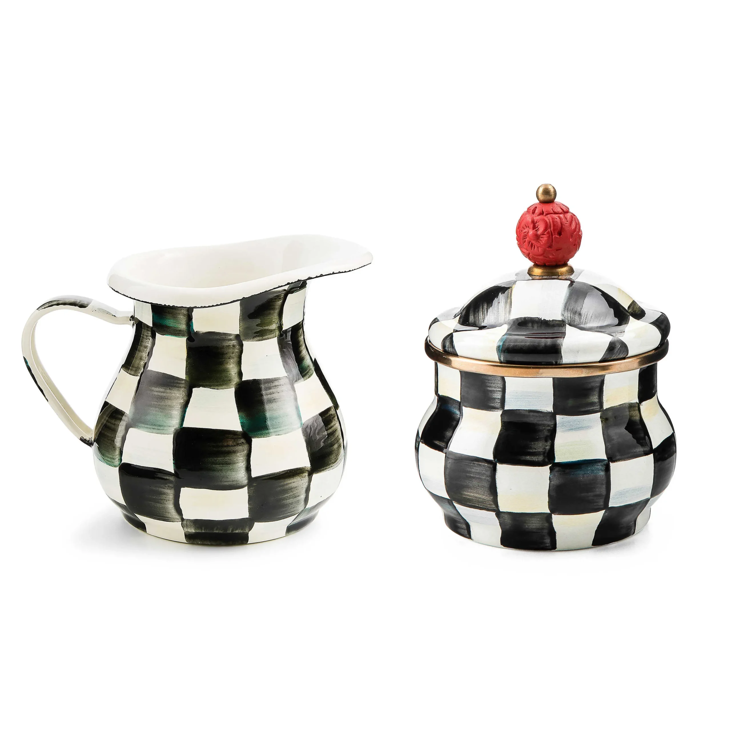 MacKenzie-Childs Courtly Check Creamer Sugar Bowl Set| Kitchen & Dining Sets|The Coffee Shop