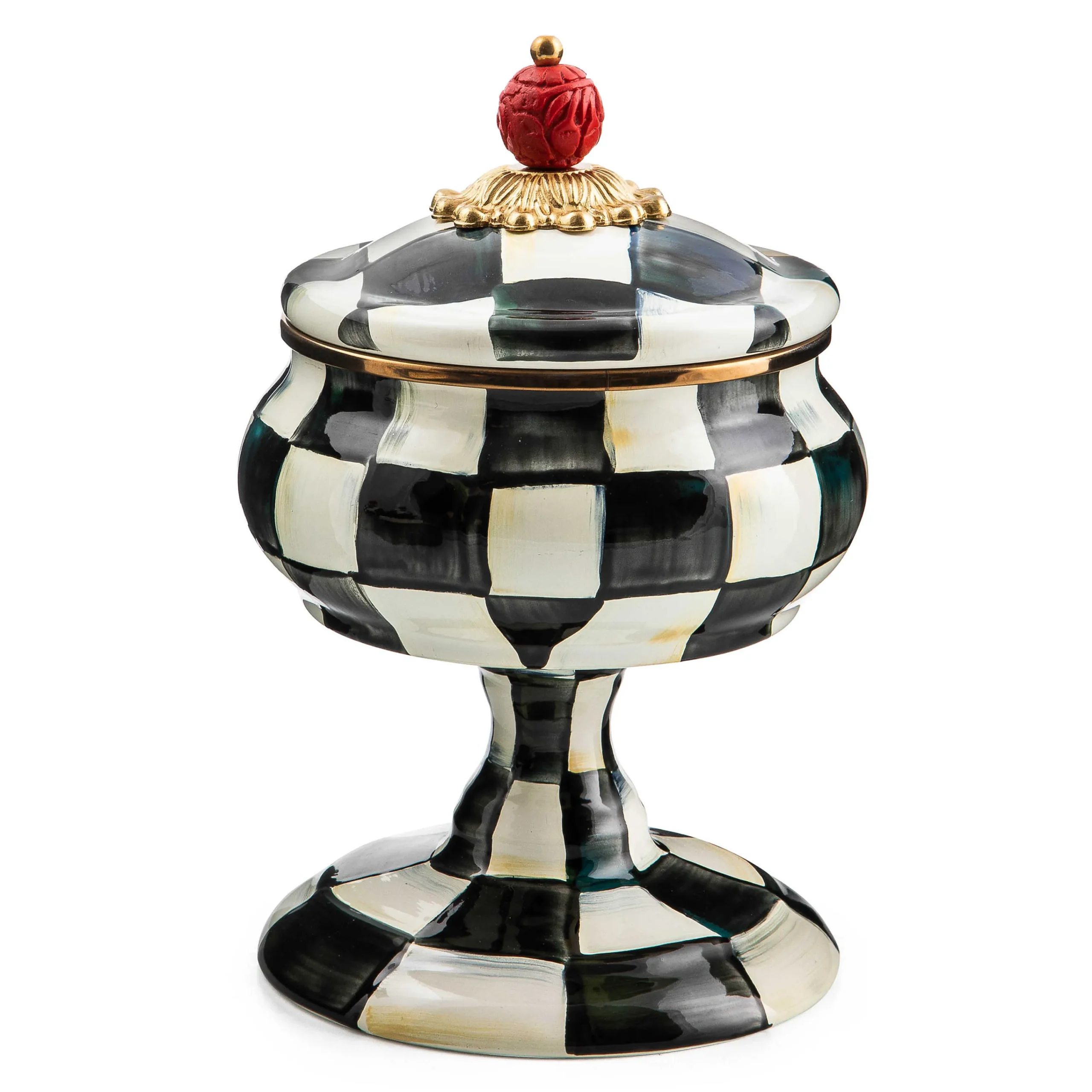 MacKenzie-Childs Courtly Check Curiosity Pot| Bath & Bath Accessories|Room Accents