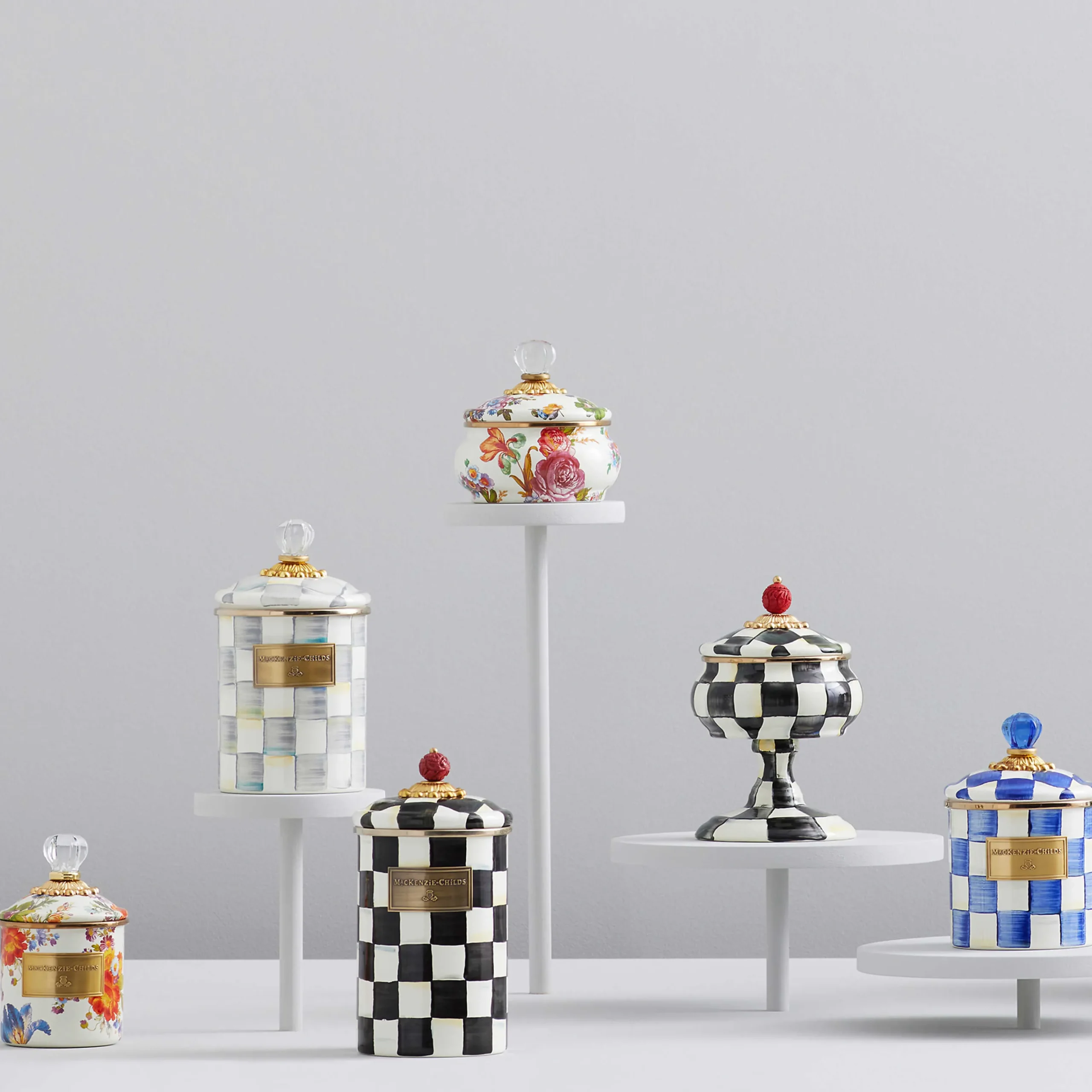 MacKenzie-Childs Courtly Check Curiosity Pot| Bath & Bath Accessories|Room Accents