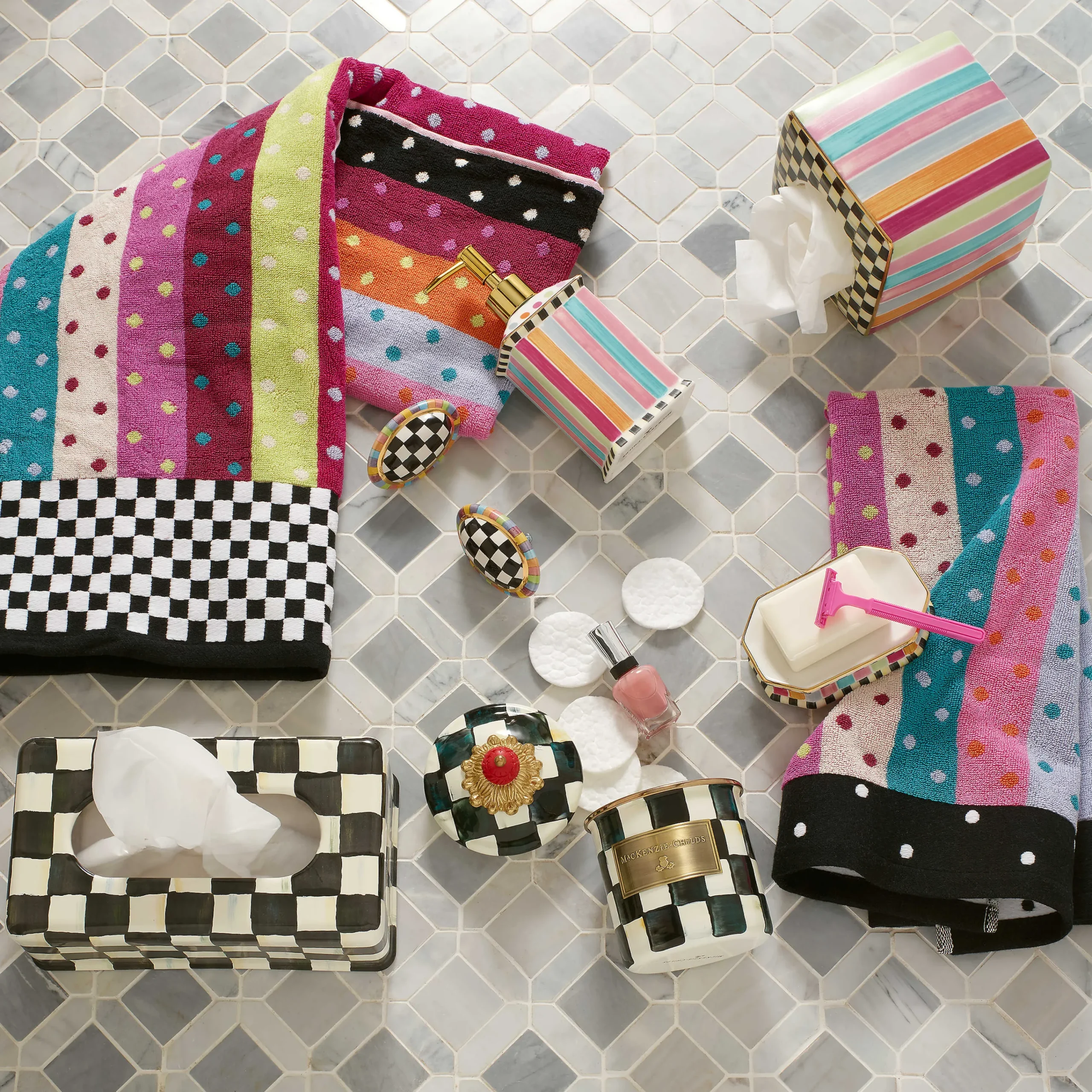 MacKenzie-Childs Courtly Check Demi Canister| Room Accents|Kitchen Storage & Organization