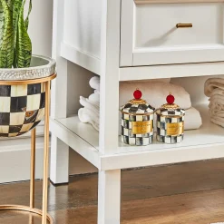 MacKenzie-Childs Courtly Check Demi Canister| Room Accents|Kitchen Storage & Organization
