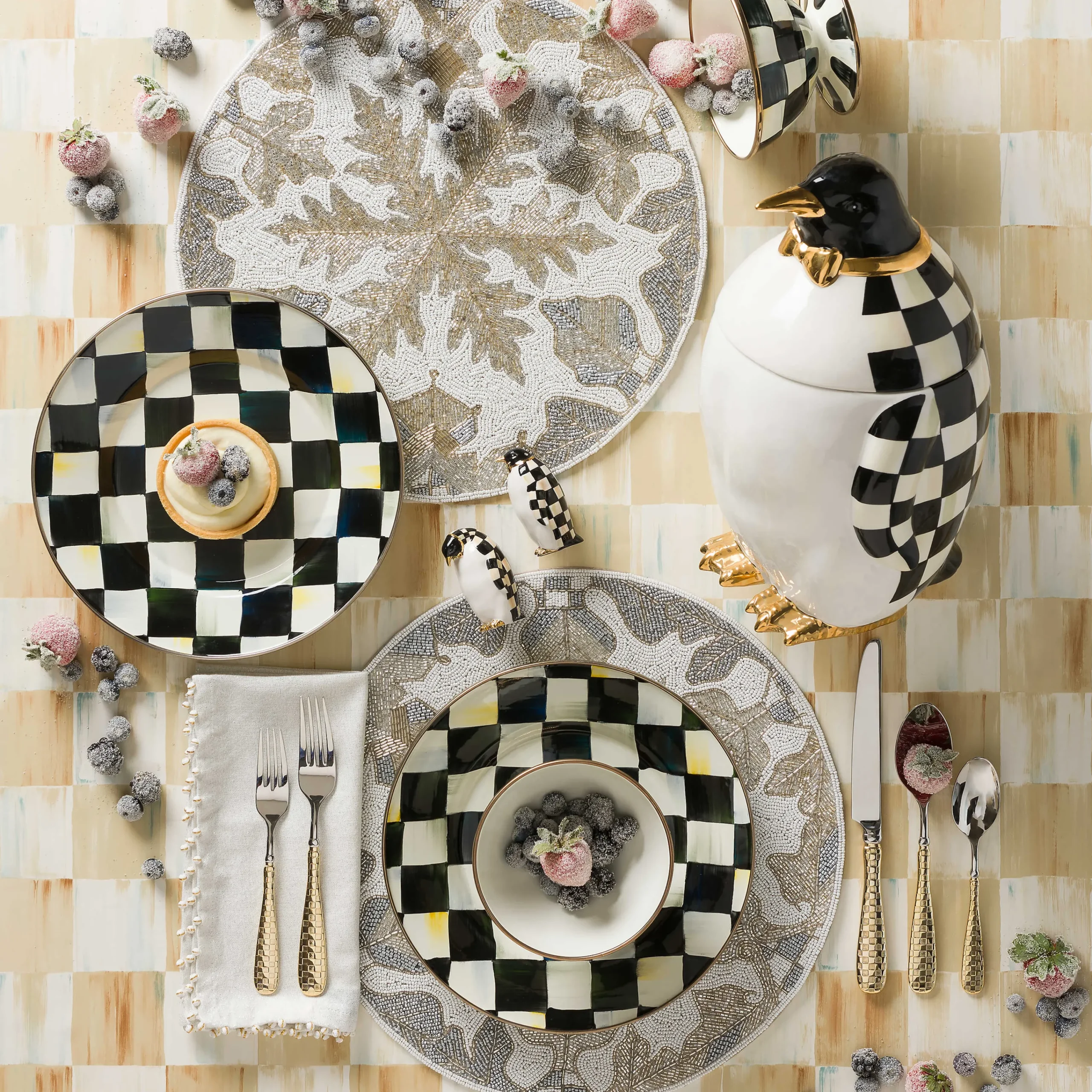 MacKenzie-Childs Courtly Check Dinner Plate| Dinnerware & Flatware