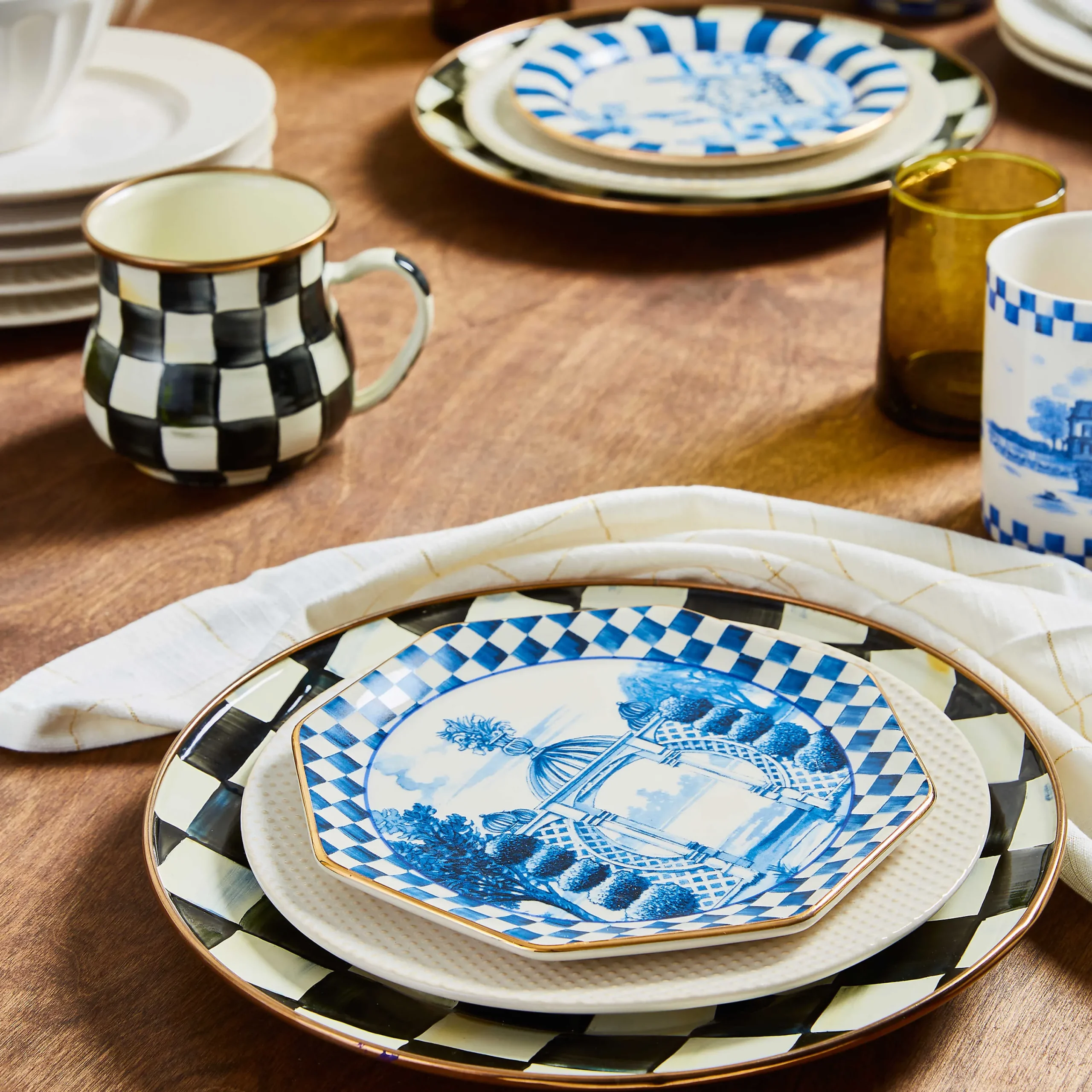 MacKenzie-Childs Courtly Check Dinner Plate| Dinnerware & Flatware