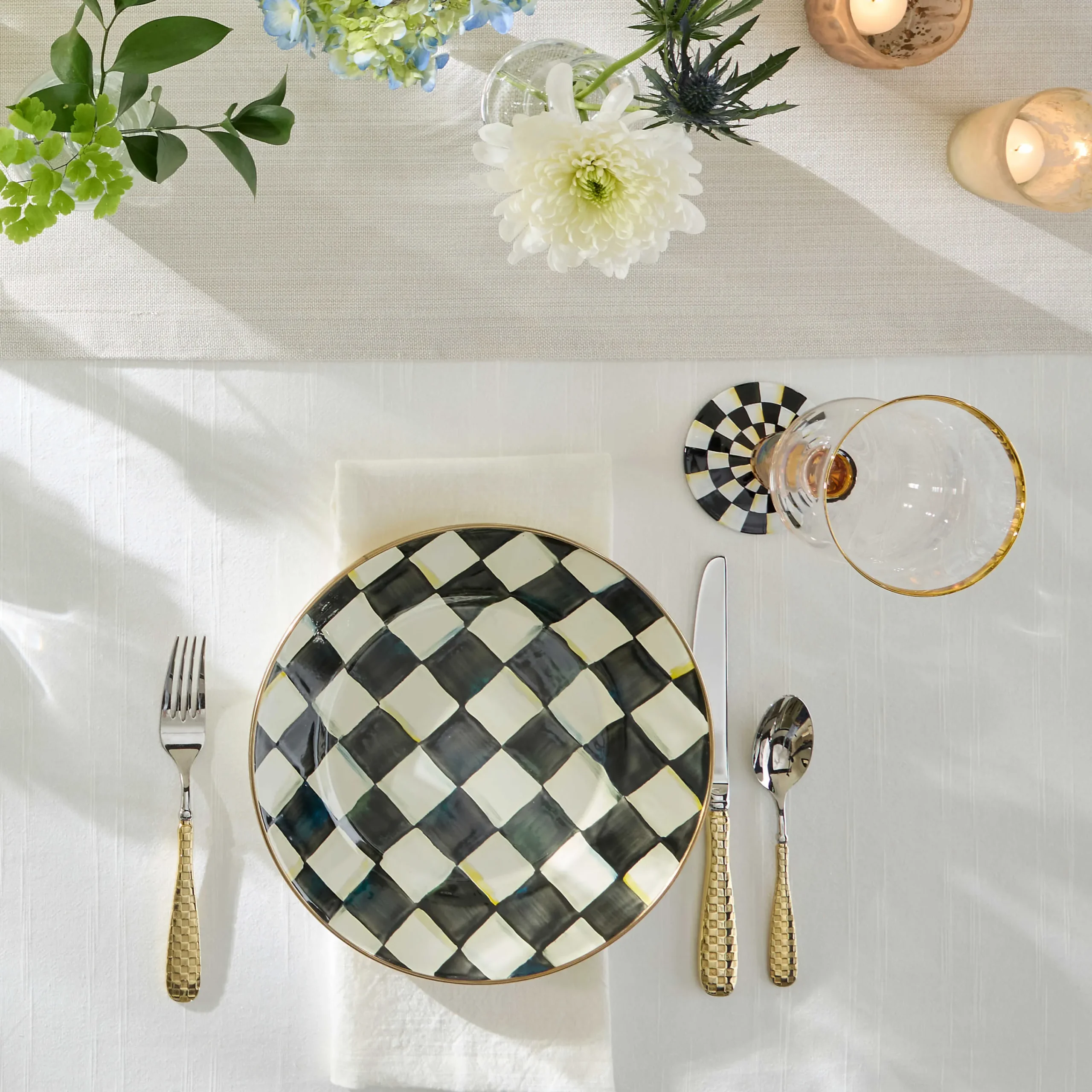 MacKenzie-Childs Courtly Check Dinner Plate| Dinnerware & Flatware