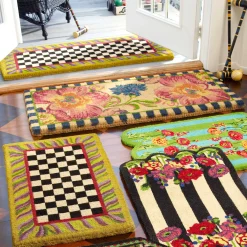 MacKenzie-Childs Courtly Check Double Door Entrance Mat| Outdoor|Rugs