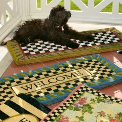 MacKenzie-Childs Courtly Check Double Door Entrance Mat| Outdoor|Rugs