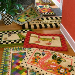 MacKenzie-Childs Courtly Check Double Door Entrance Mat| Outdoor|Rugs