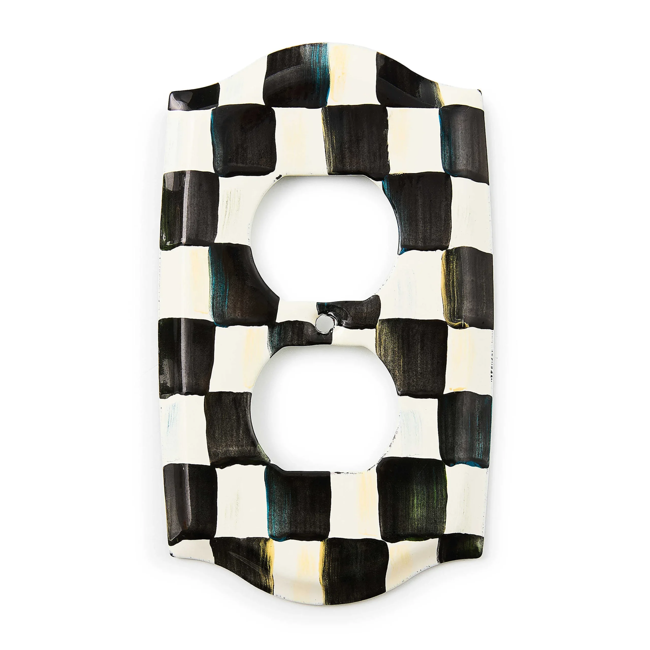MacKenzie-Childs Courtly Check Double Outlet Cover| Finishing Touches|Room Accents