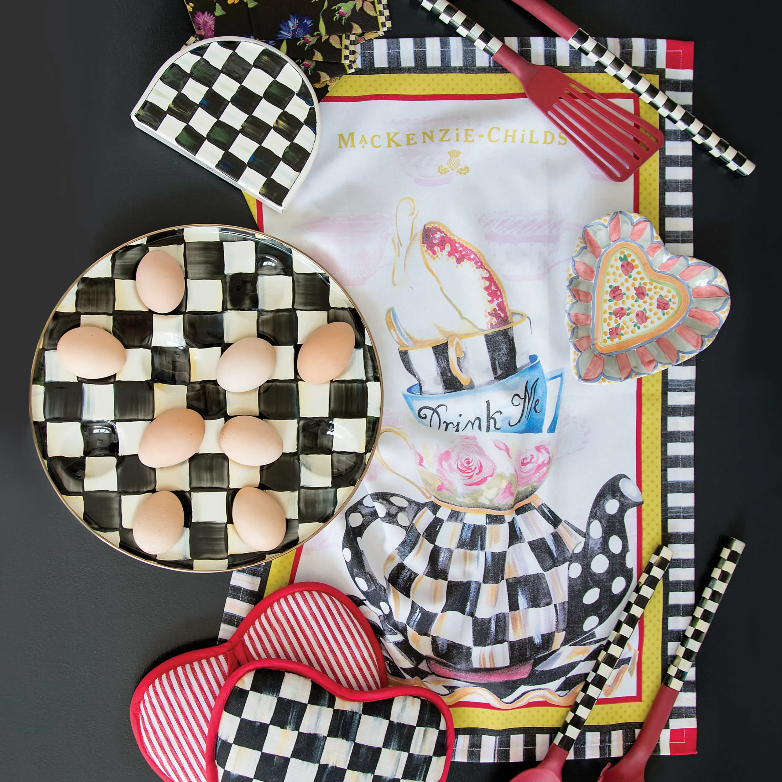MacKenzie-Childs Courtly Check Egg Plate| Easter|Spring