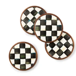 MacKenzie-Childs Courtly Check Enamel Coasters, Set of 4| Table Accessories|Kitchen & Table Linens