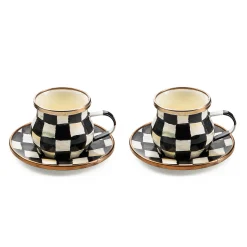 MacKenzie-Childs Courtly Check Espresso Cup  Saucer Set| The Coffee Shop|Dinnerware & Flatware