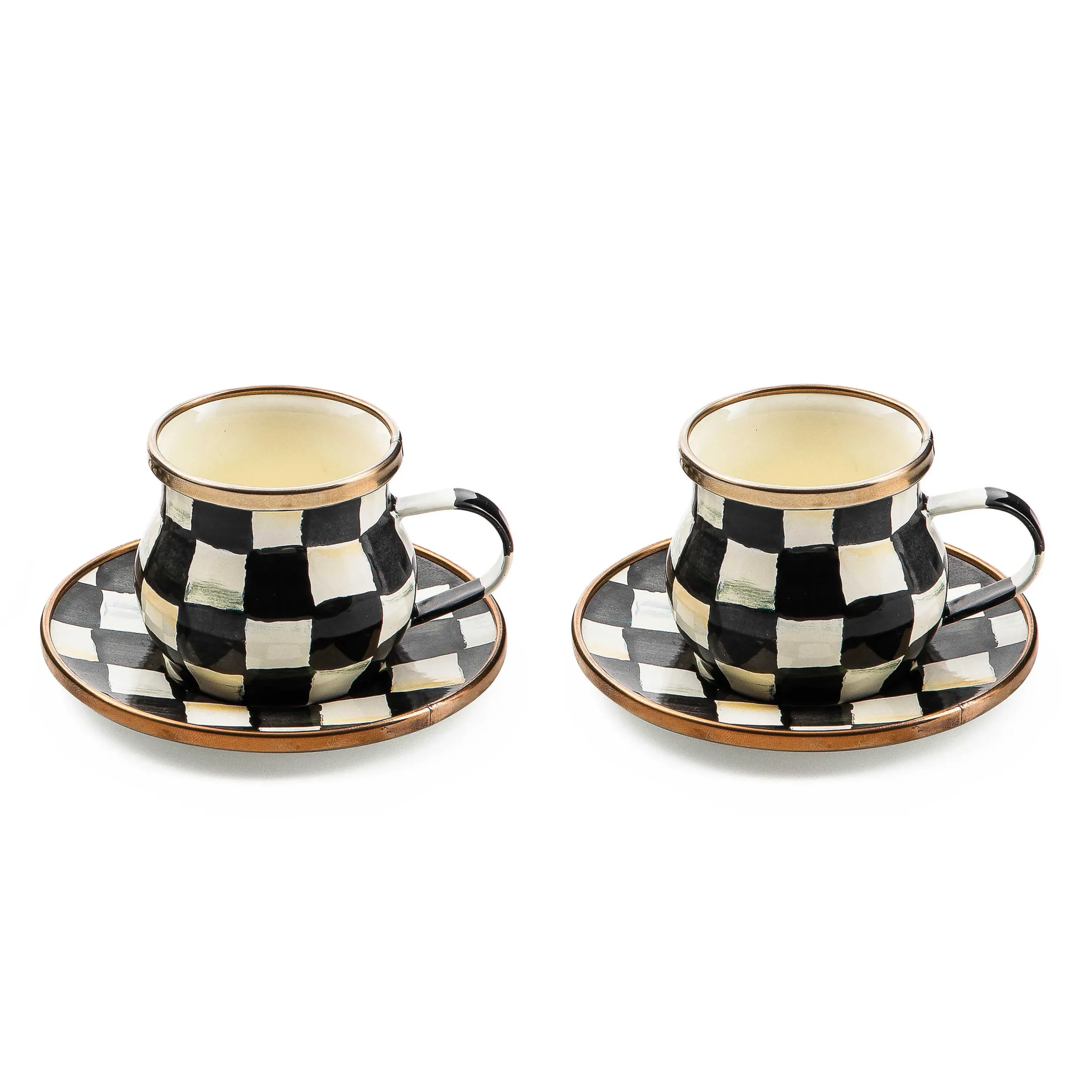 MacKenzie-Childs Courtly Check Espresso Cup Saucer Set| The Coffee Shop|Dinnerware & Flatware