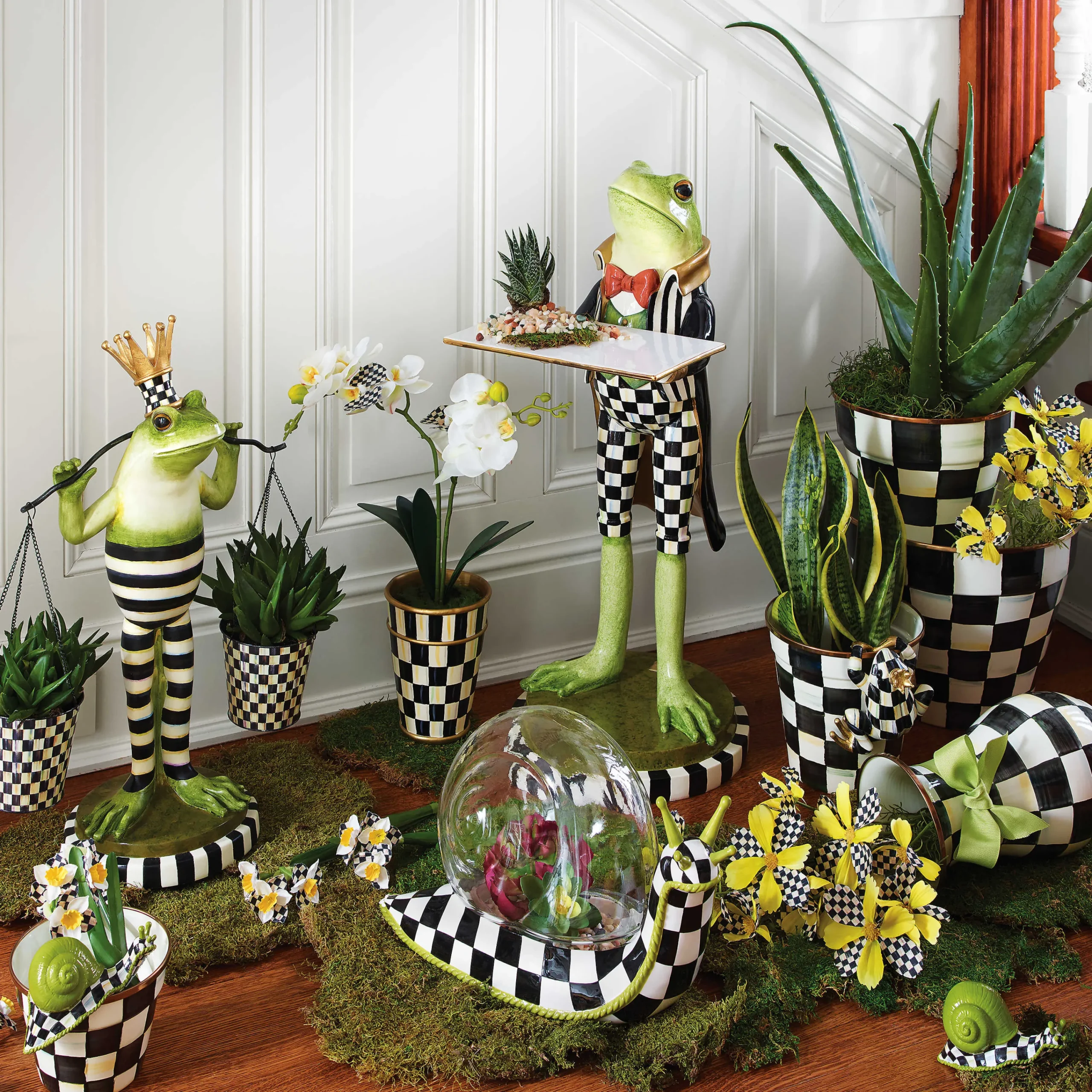 MacKenzie-Childs Courtly Check Extra Large Garden Pot| Spring|Outdoor