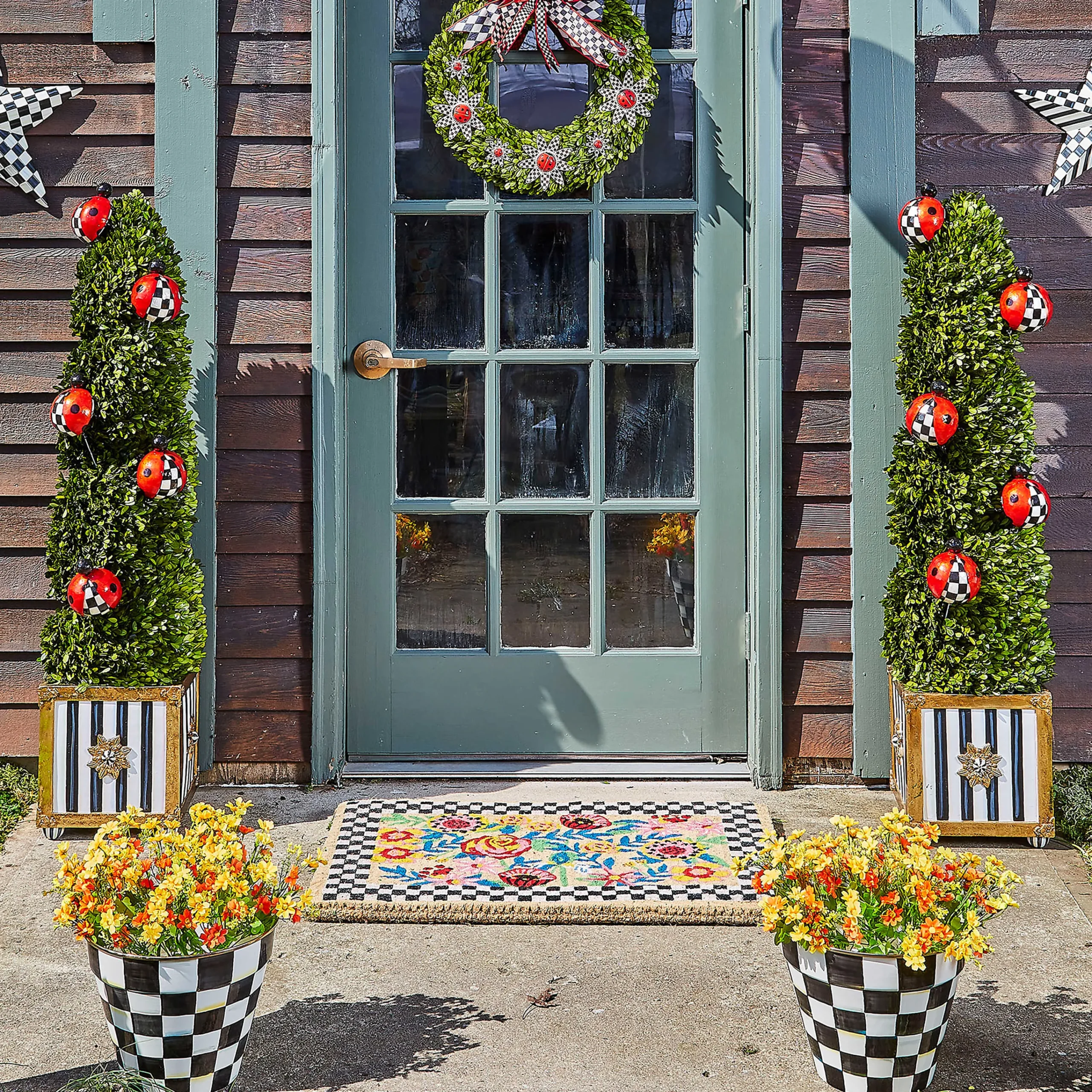 MacKenzie-Childs Courtly Check Extra Large Garden Pot| Spring|Outdoor