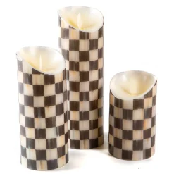 MacKenzie-Childs Courtly Check Flicker Candles - Set of 3| Holiday|The Halloween Shop