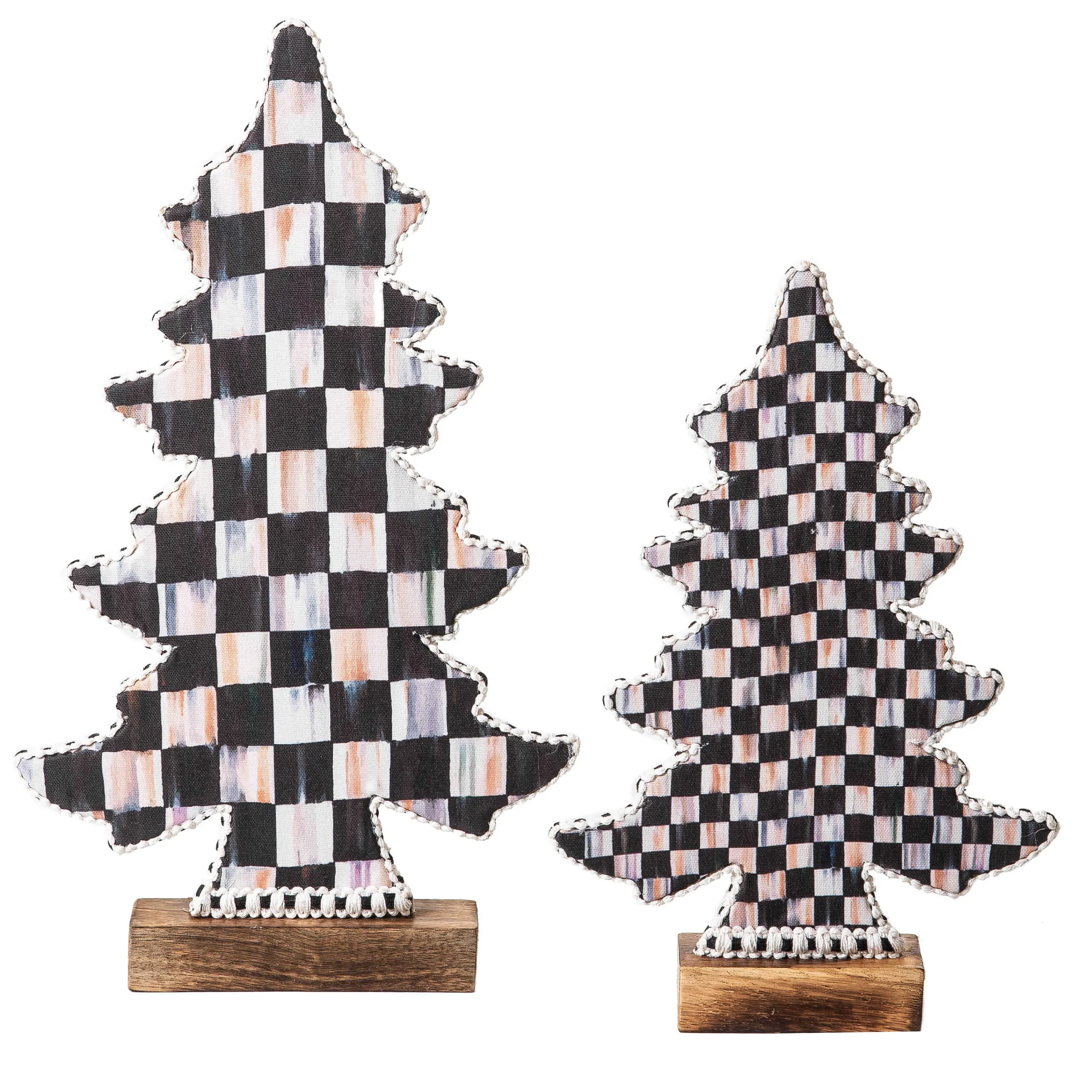 MacKenzie-Childs Courtly Check Forest Trees, Set of 2| Holiday|Decor Sets