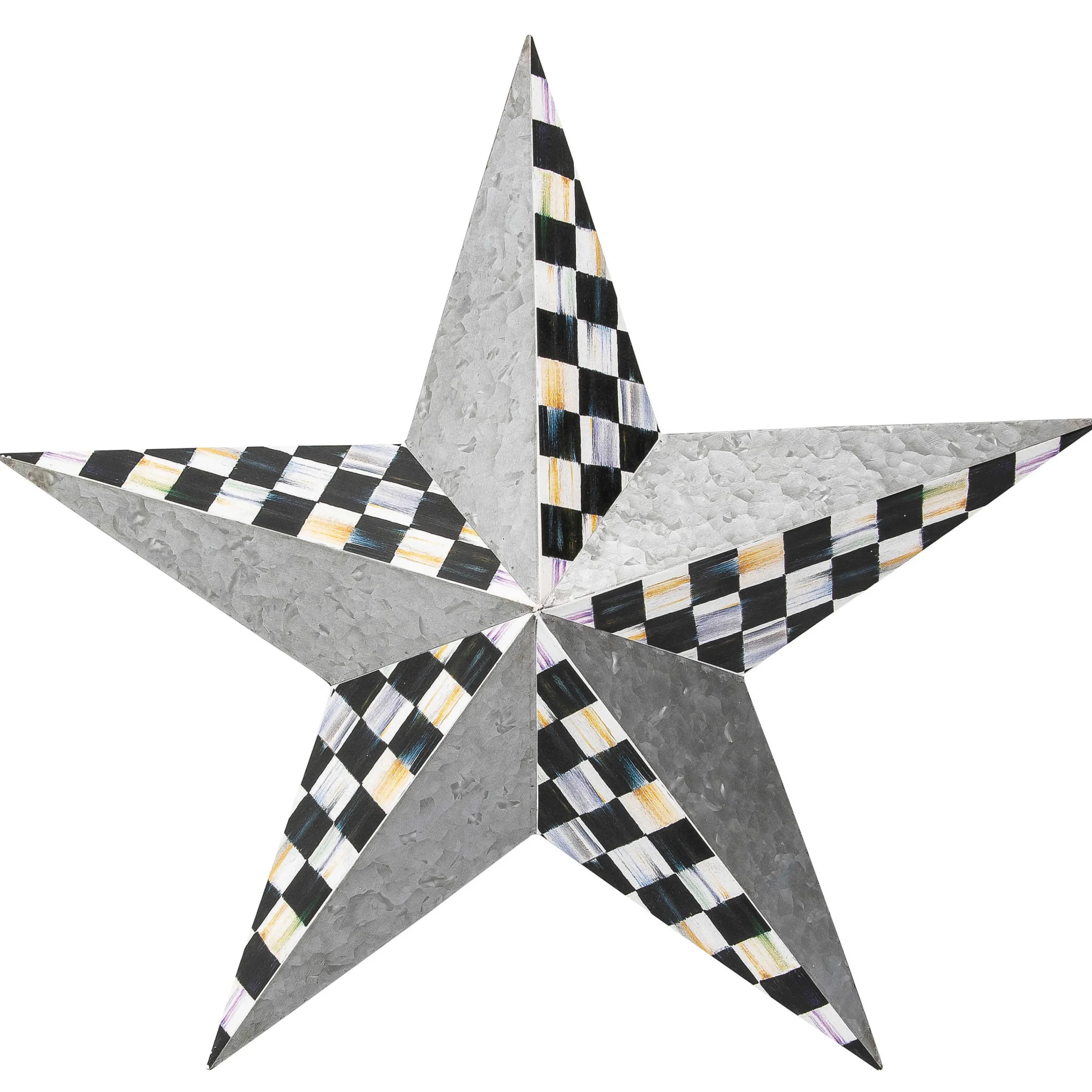 MacKenzie-Childs Courtly Check Galvanized Barn Star Wall Decor| Spring|Outdoor