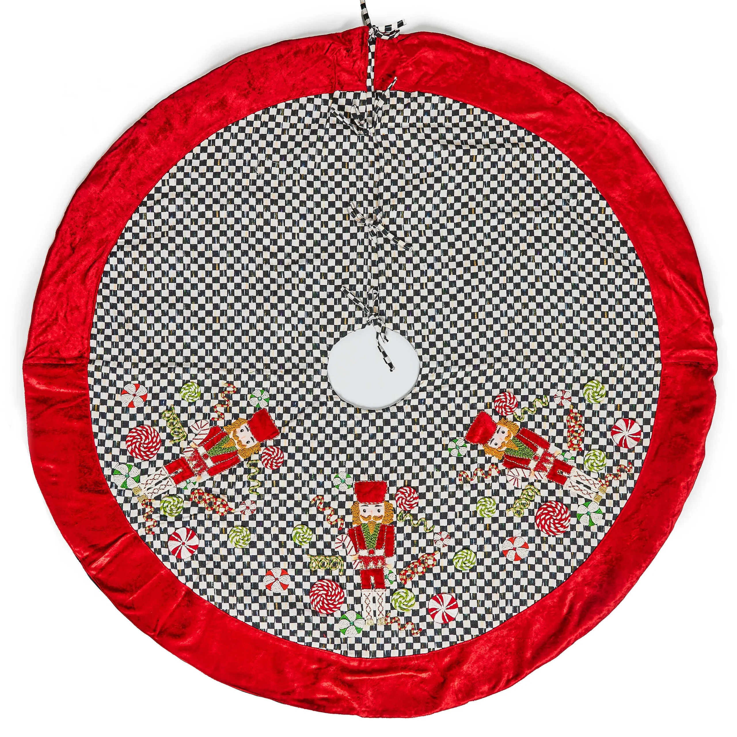 MacKenzie-Childs Courtly Check Holiday Nutcracker Tree Skirt| Holiday|Room Accents