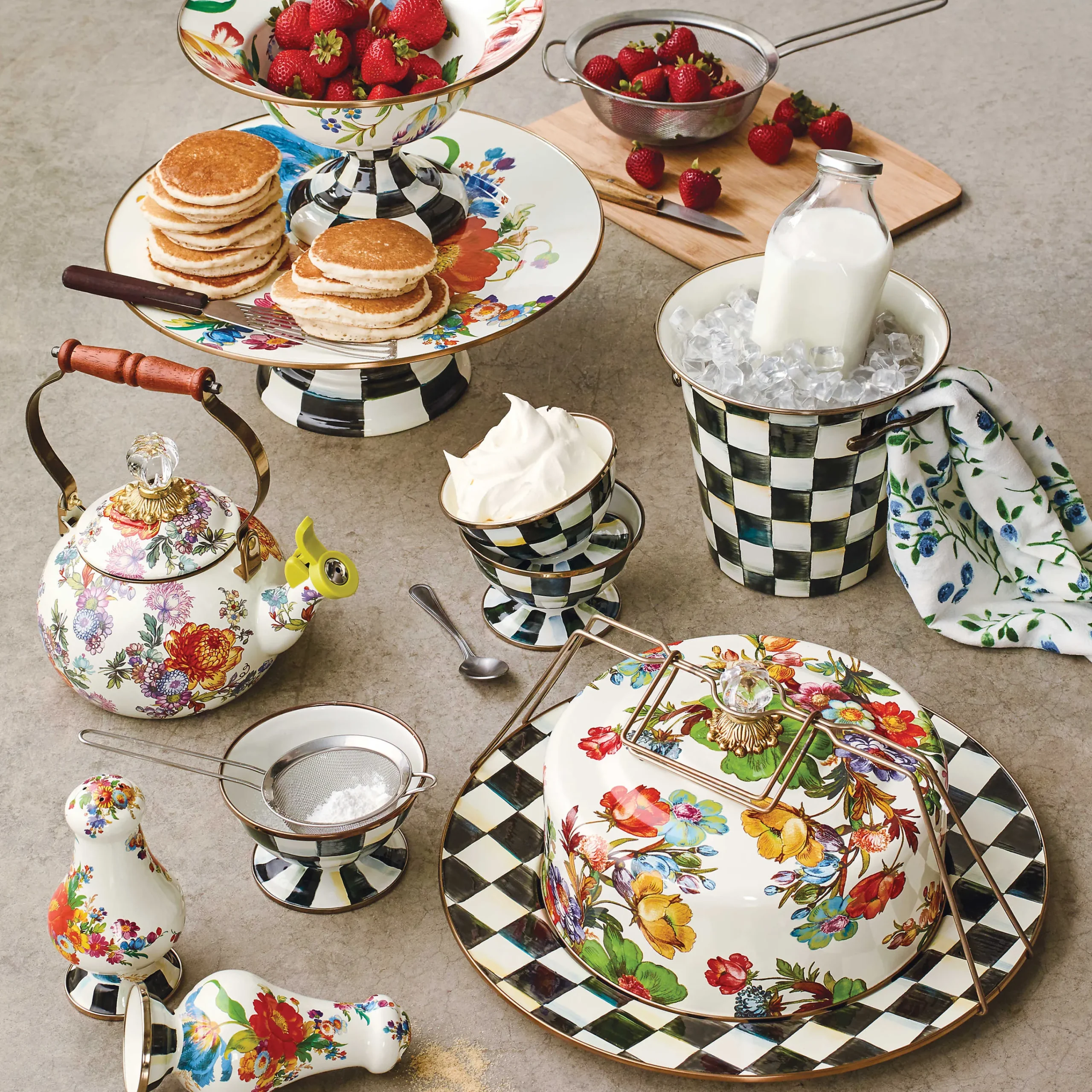 MacKenzie-Childs Courtly Check Ice Cream Dish| Dinnerware & Flatware