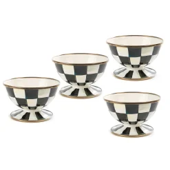MacKenzie-Childs Courtly Check Ice Cream Dishes, Set of 4| Kitchen & Dining Sets|Dinnerware & Flatware