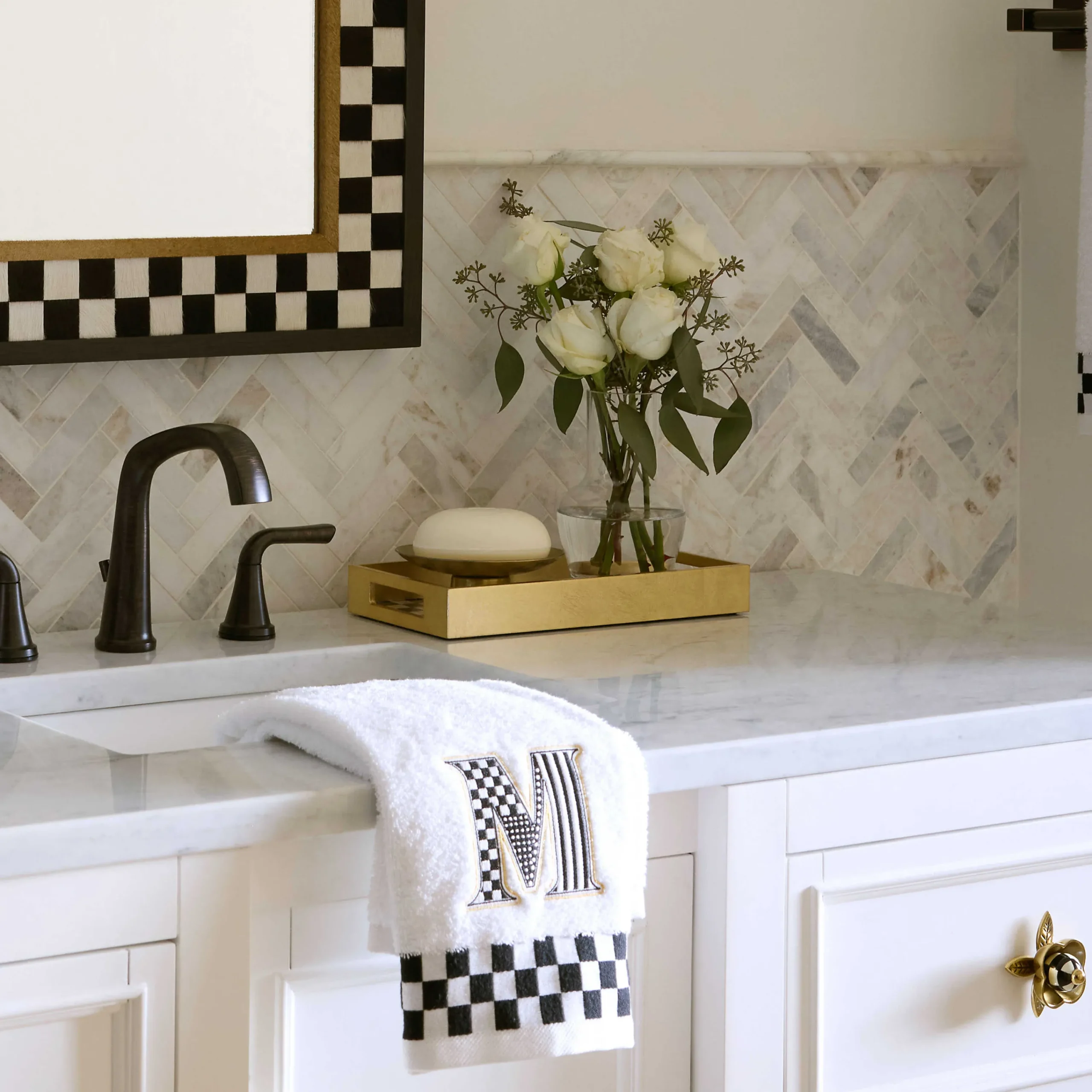 MacKenzie-Childs Courtly Check Lacquer Vanity Tray| Room Accents