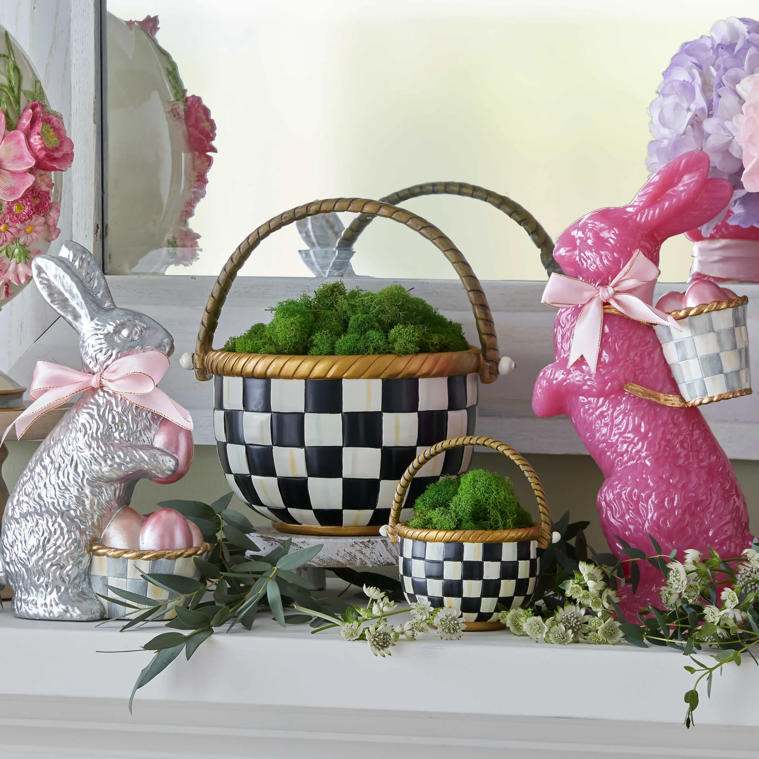 MacKenzie-Childs Courtly Check Large Basket| Easter|Spring