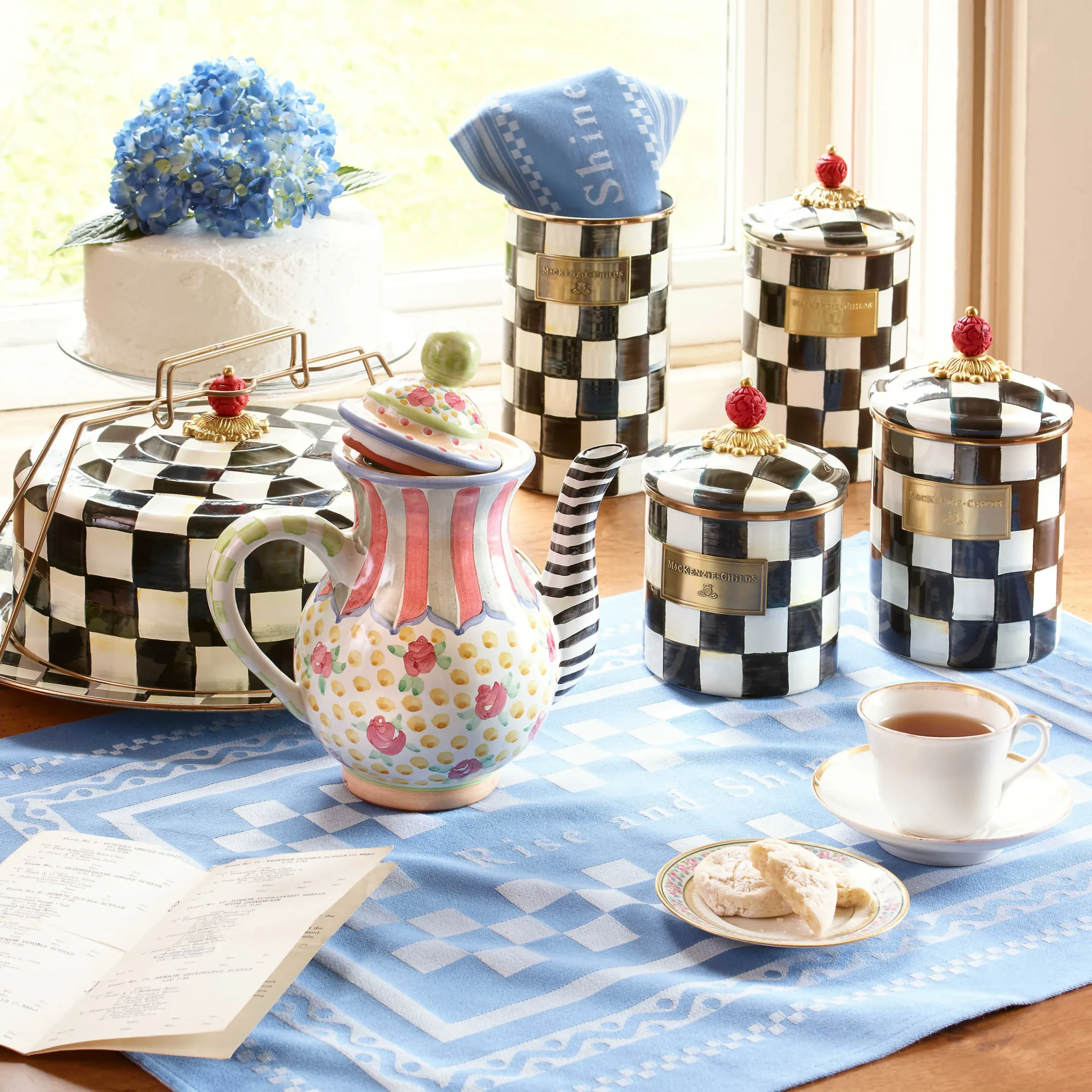 MacKenzie-Childs Courtly Check Large Canister| Room Accents|Kitchen Storage & Organization