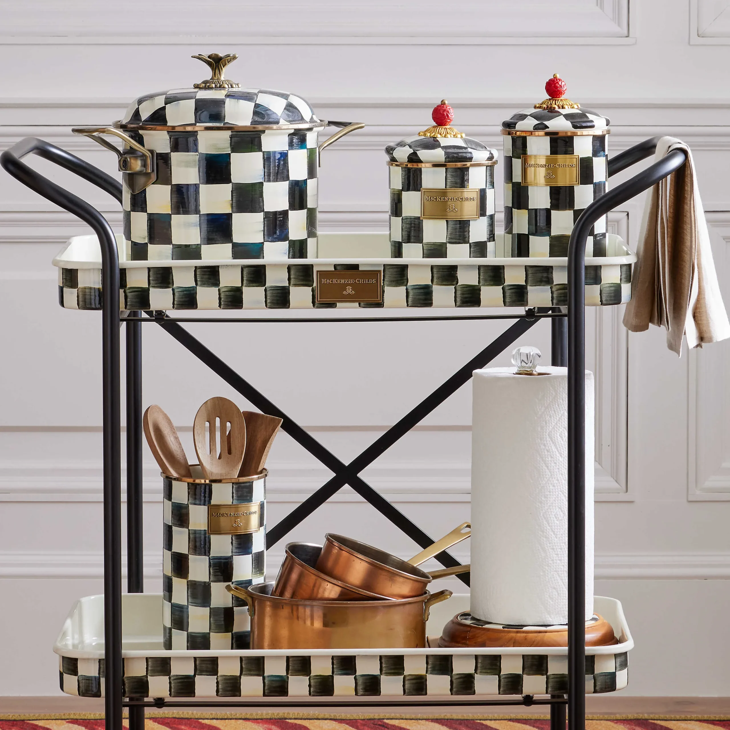MacKenzie-Childs Courtly Check Large Canister| Room Accents|Kitchen Storage & Organization