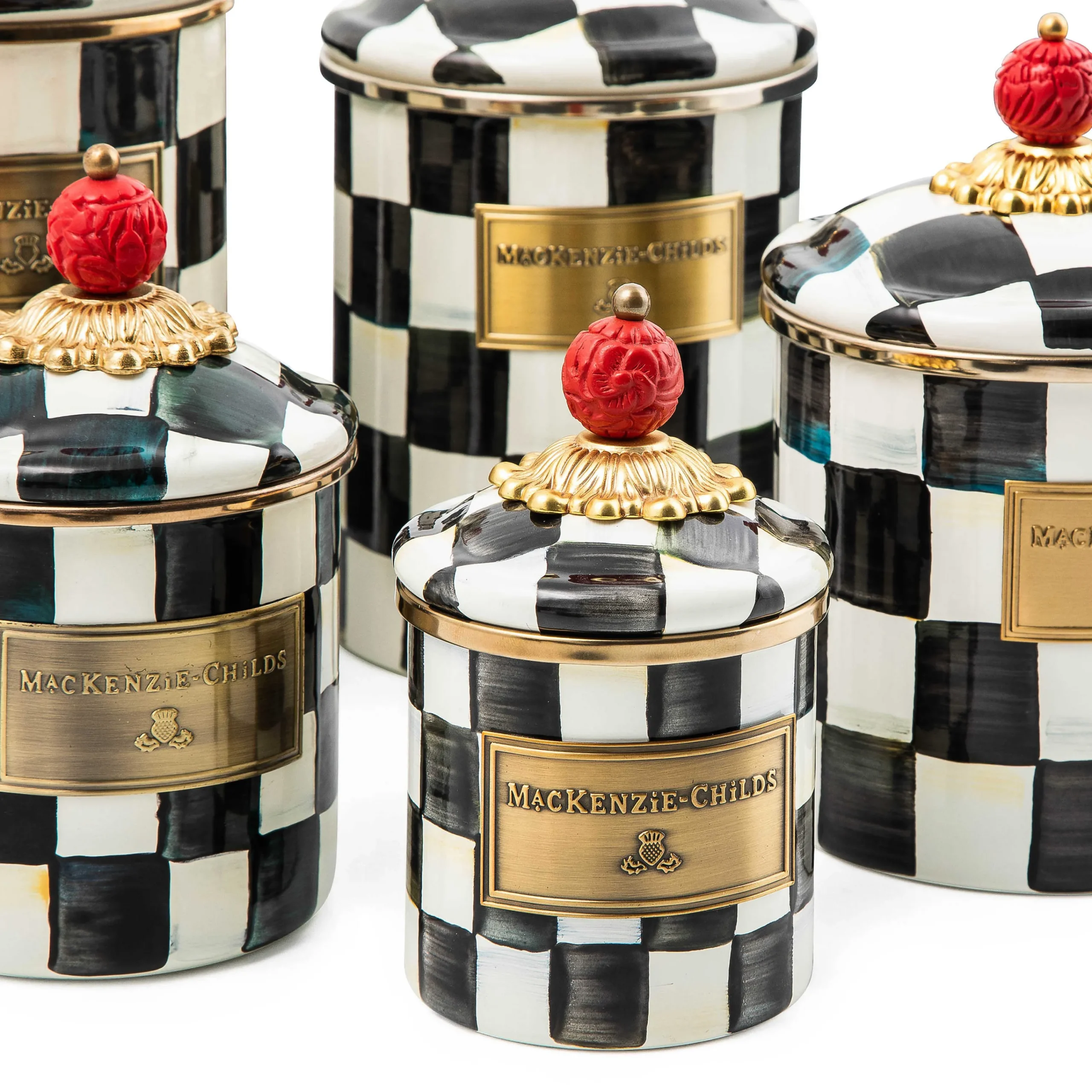 MacKenzie-Childs Courtly Check Large Canister| Room Accents|Kitchen Storage & Organization
