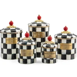 MacKenzie-Childs Courtly Check Large Canister| Room Accents|Kitchen Storage & Organization