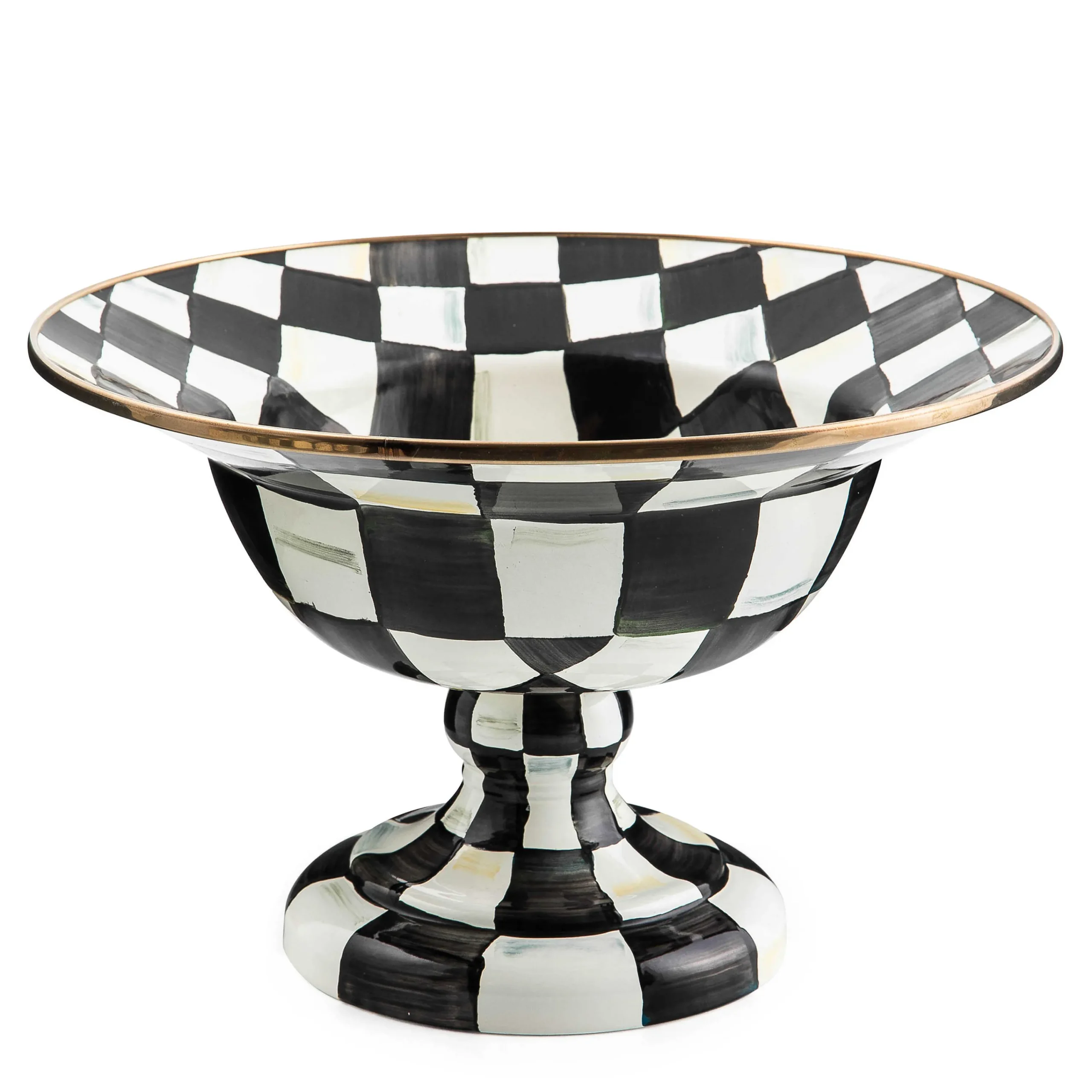 MacKenzie-Childs Courtly Check Large Compote| Serveware