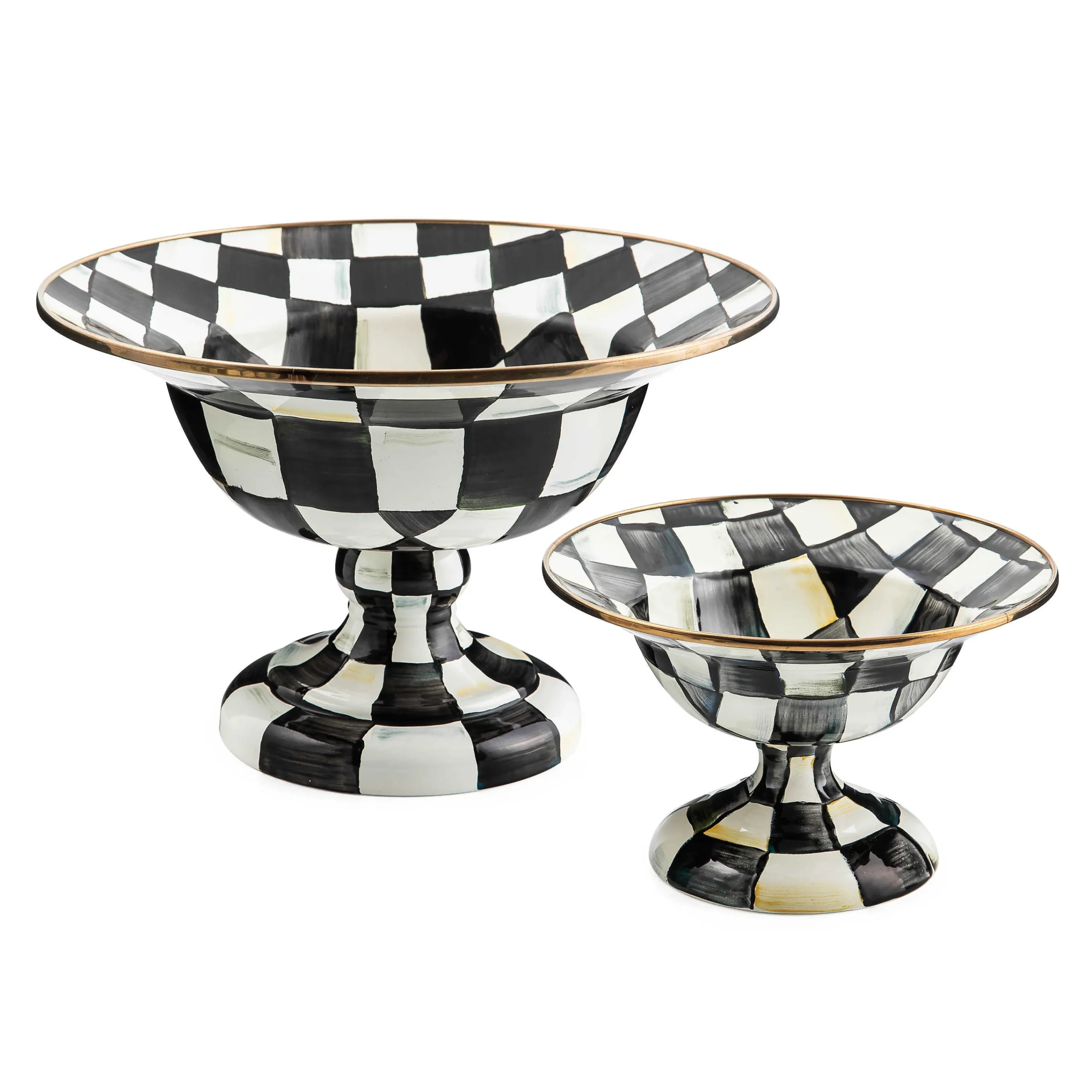 MacKenzie-Childs Courtly Check Large Compote| Serveware