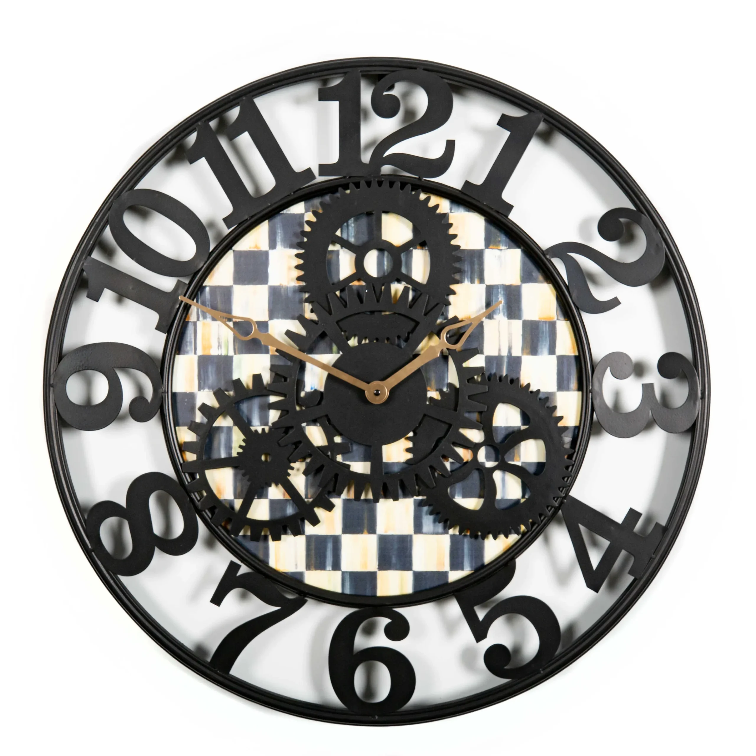 MacKenzie-Childs Courtly Check Large Farmhouse Wall Clock| Room Accents