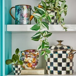 MacKenzie-Childs Courtly Check Large Flower Pot| Outdoor