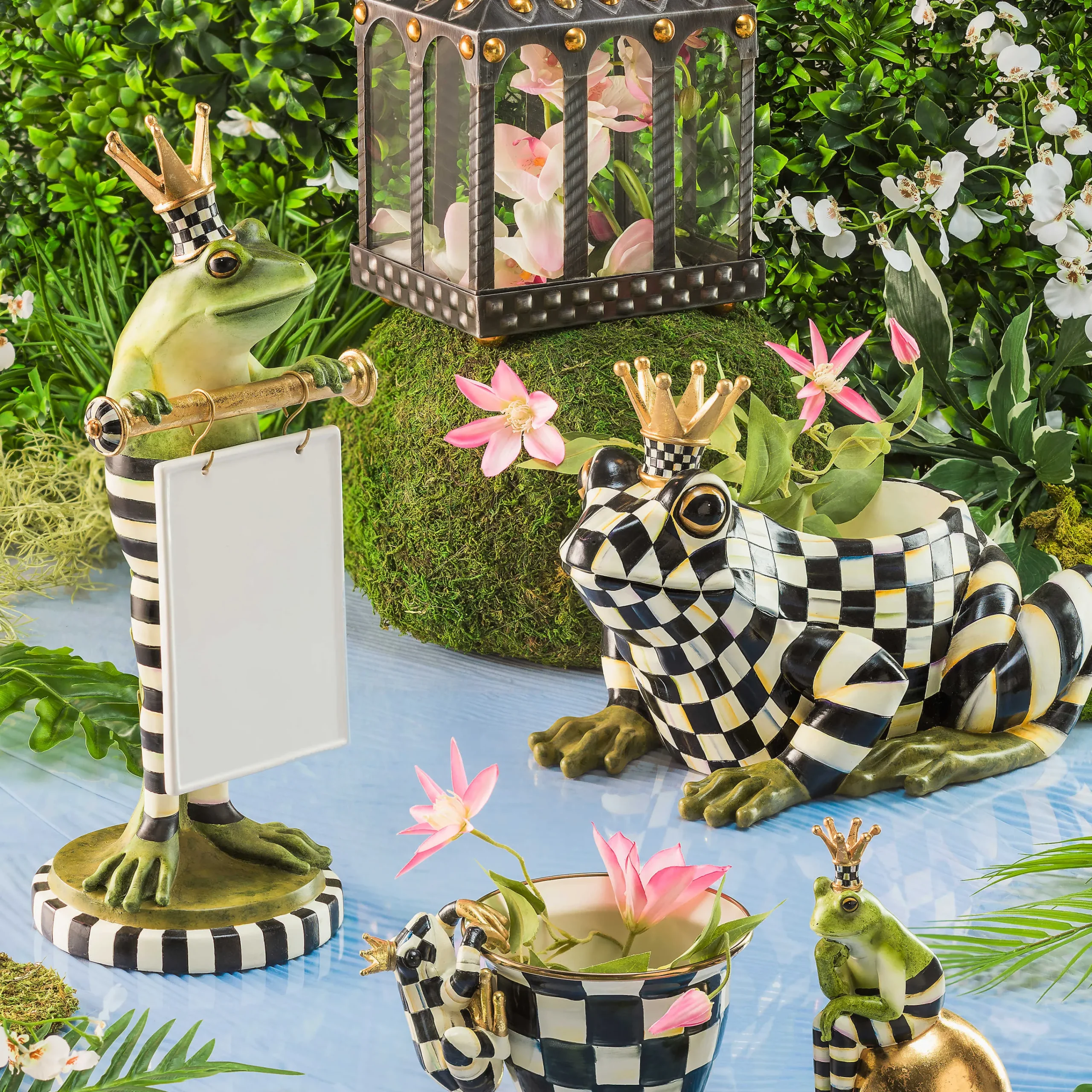 MacKenzie-Childs Courtly Check Large Flower Pot| Outdoor