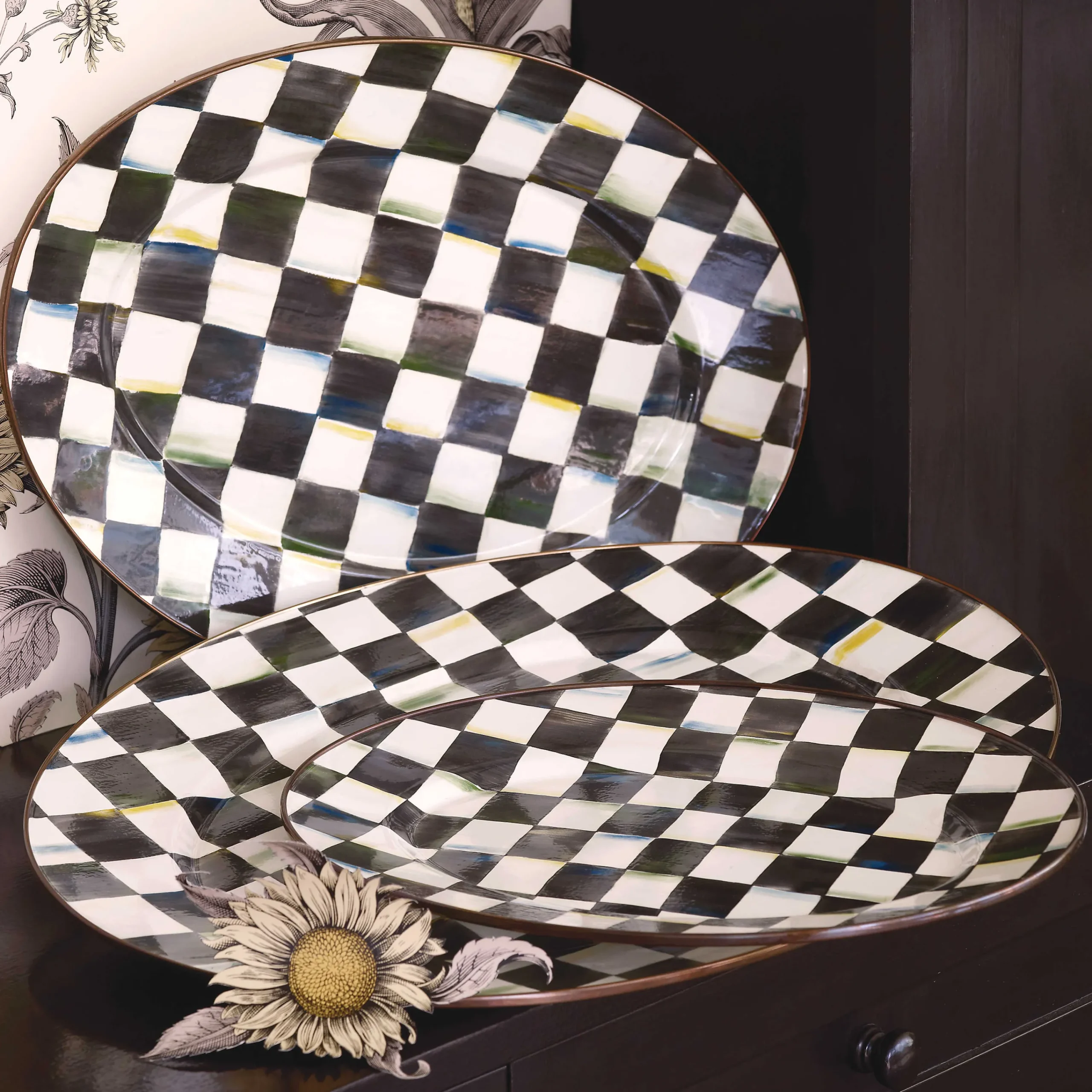 MacKenzie-Childs Courtly Check Large Oval Platter| Bar Entertaining|Serveware