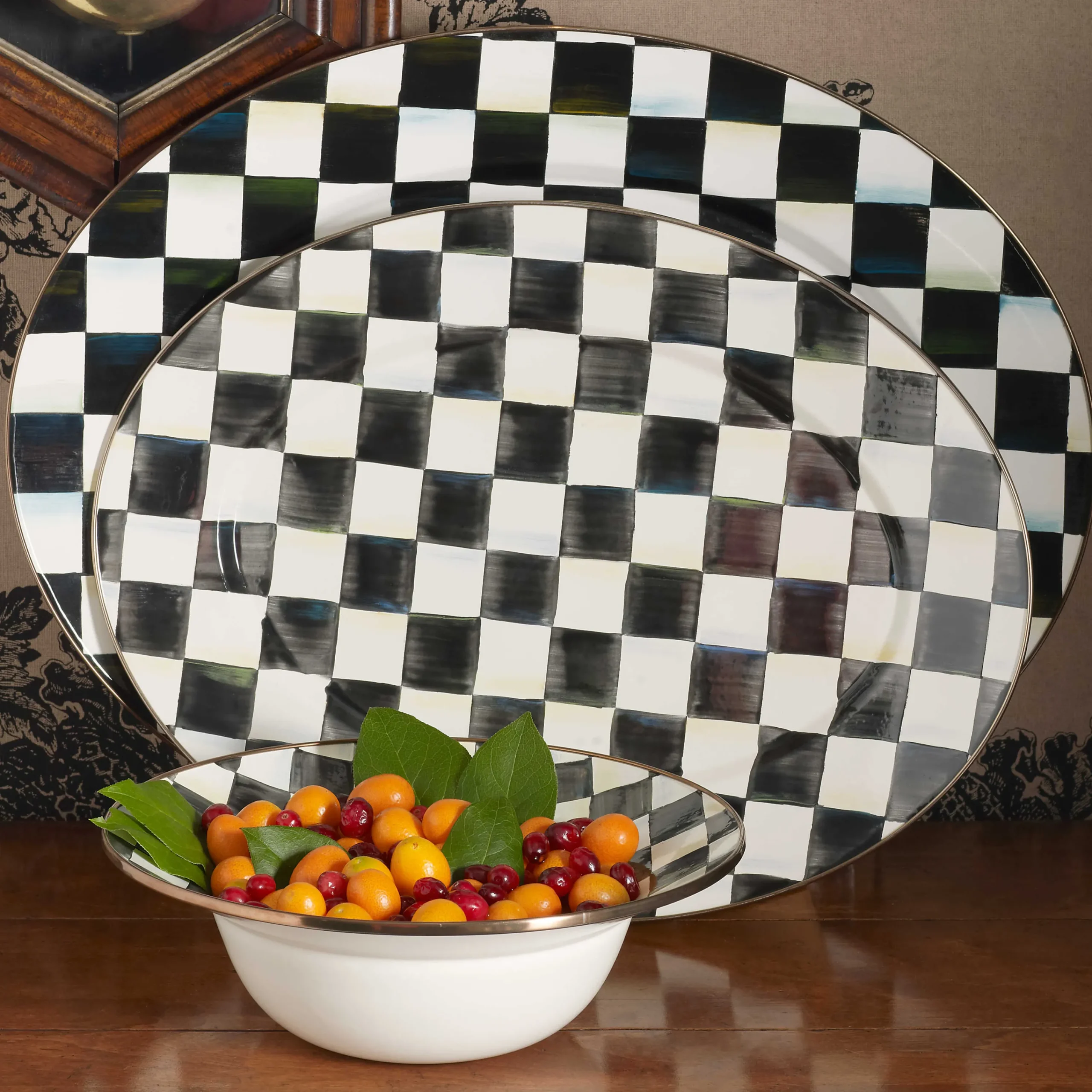 MacKenzie-Childs Courtly Check Large Oval Platter| Bar Entertaining|Serveware