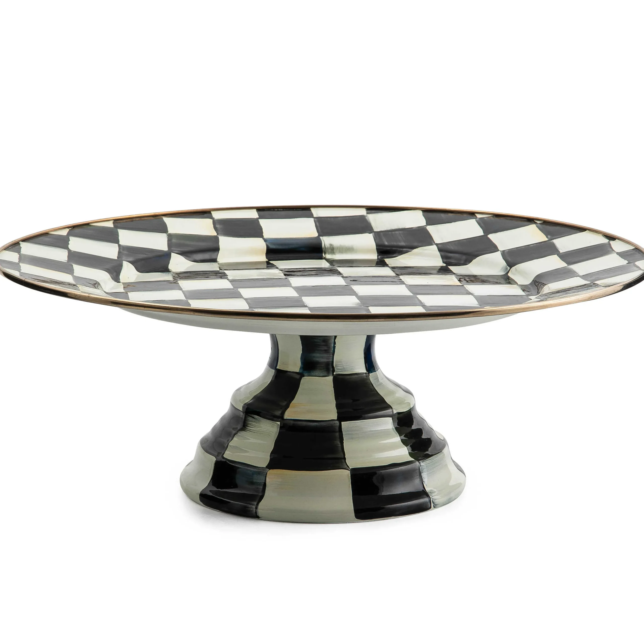 MacKenzie-Childs Courtly Check Large Pedestal Platter| Serveware