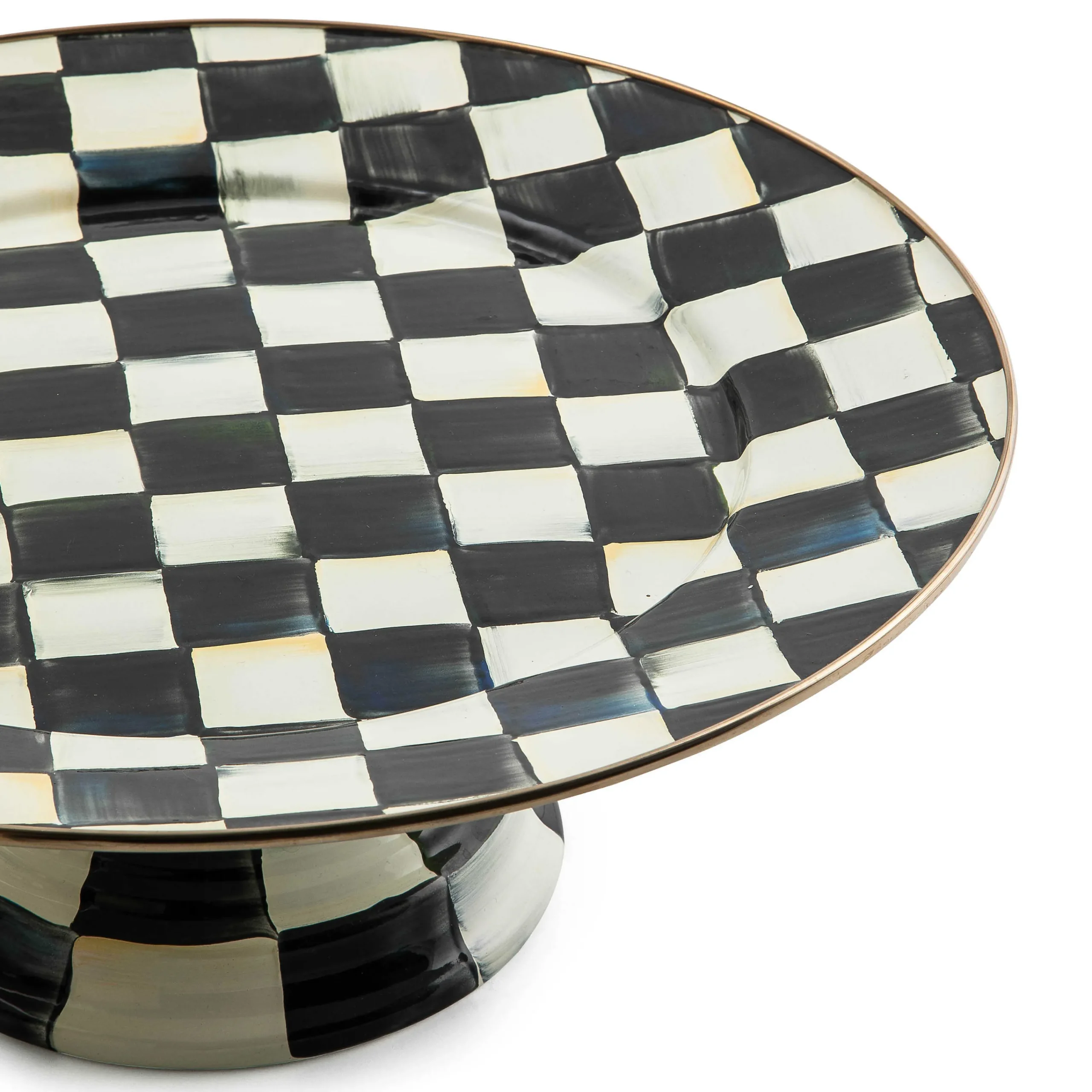 MacKenzie-Childs Courtly Check Large Pedestal Platter| Serveware