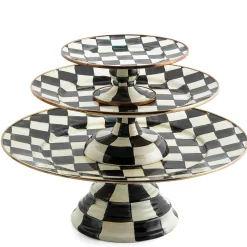 MacKenzie-Childs Courtly Check Large Pedestal Platter| Serveware