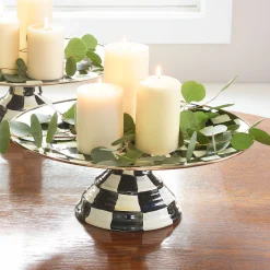 MacKenzie-Childs Courtly Check Large Pedestal Platter| Serveware