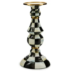 MacKenzie-Childs Courtly Check Large Pillar Candlestick| Candles & Fragrances|Table Accessories