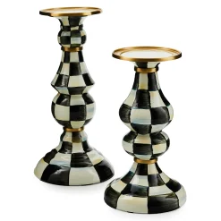 MacKenzie-Childs Courtly Check Large Pillar Candlestick| Candles & Fragrances|Table Accessories