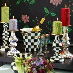 MacKenzie-Childs Courtly Check Large Pillar Candlestick| Candles & Fragrances|Table Accessories